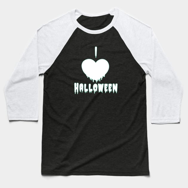 I Heart Halloween drip pastel goth kawaii love white font Baseball T-Shirt by xenotransplant